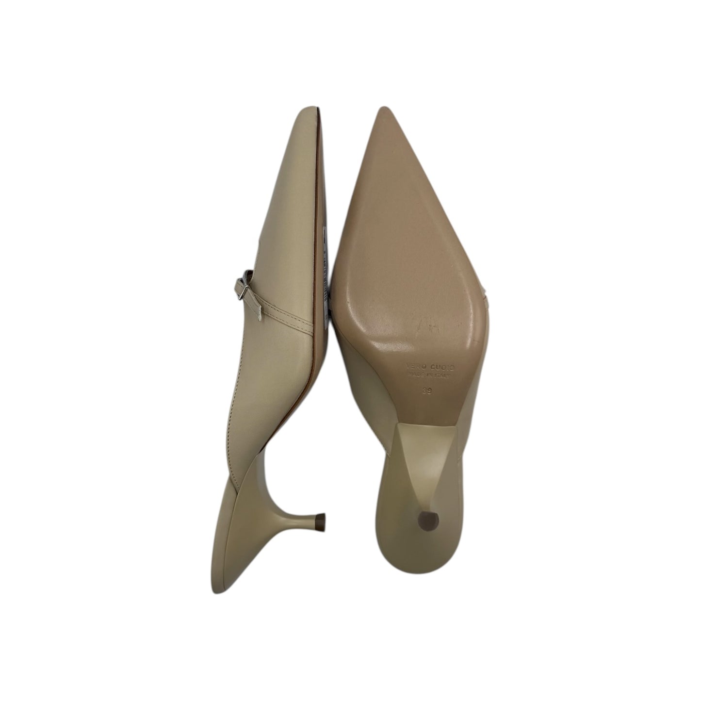 GiaBorghini Beige Buckle Mules