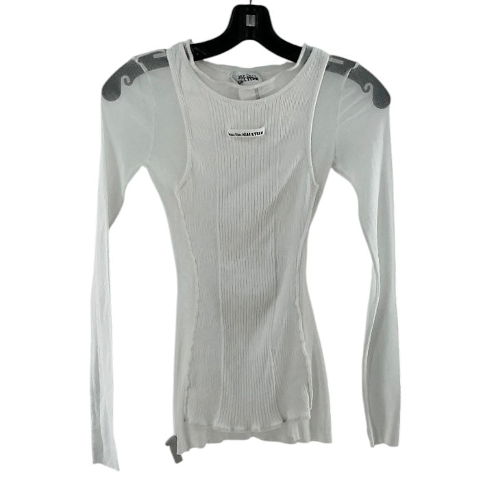 Jean Paul Gaultier Layered Logo Ribbed Long Sleeve Top