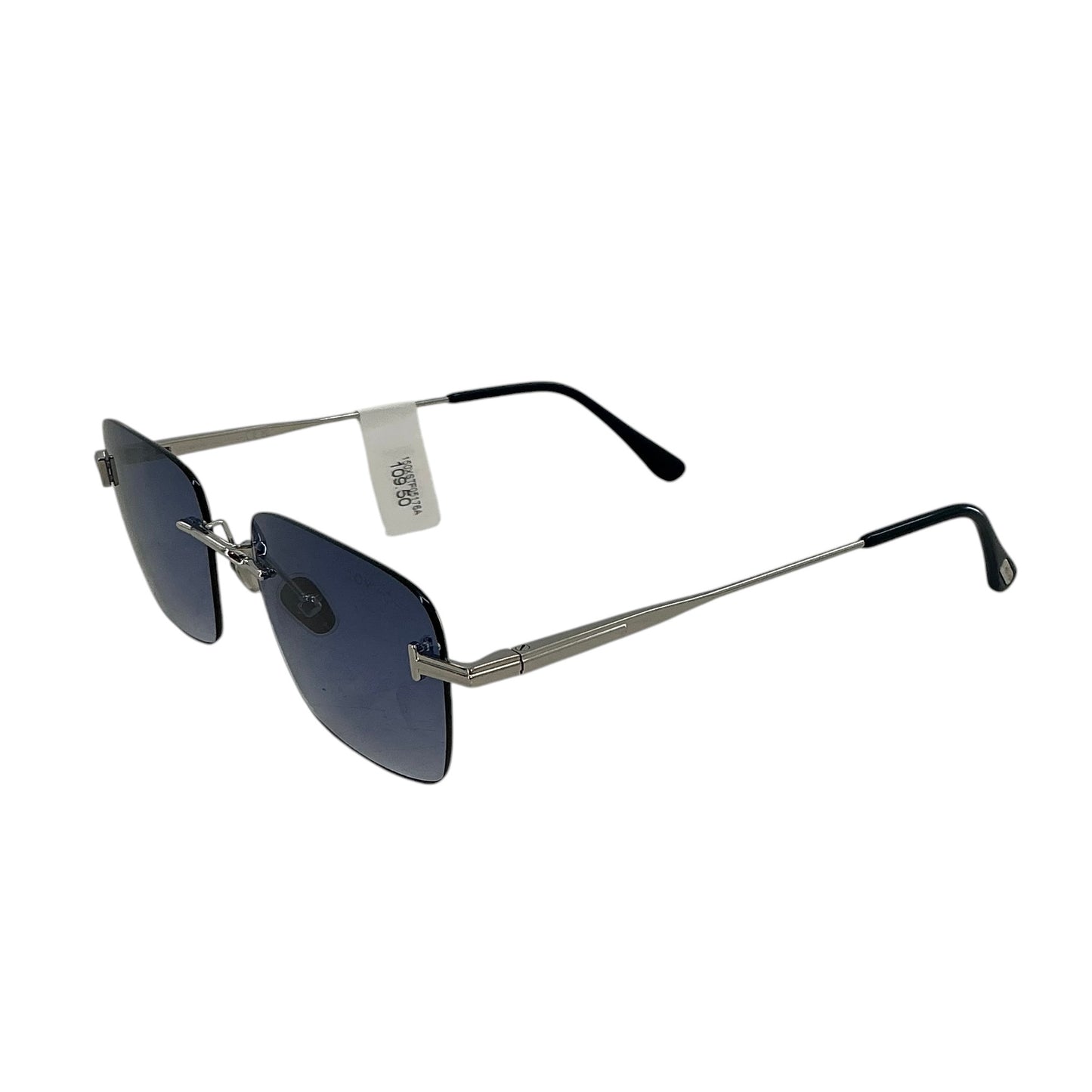 Tom Ford FT1354 Jake Rimless Sunglasses – Shiny Palladium / Blue Gradient