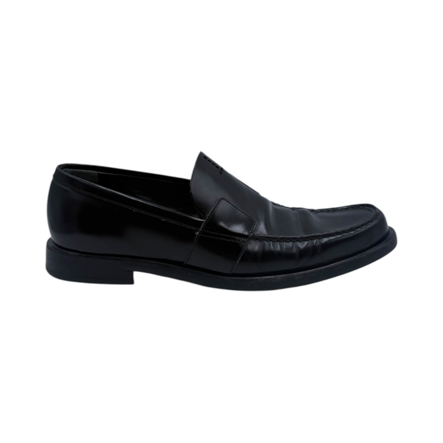 Prada Black Leather Dress Loafers