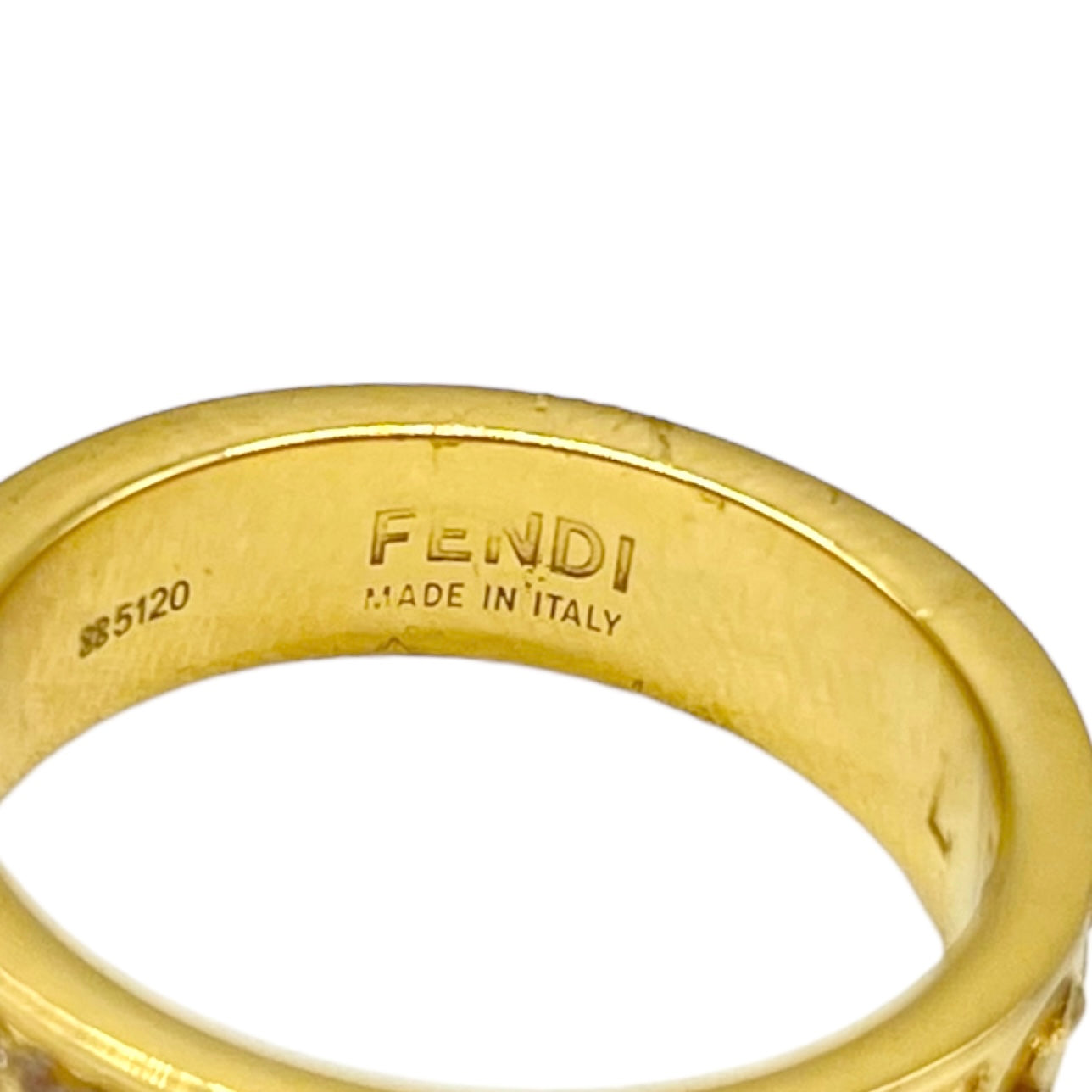 Fendi F Crystal Band Ring