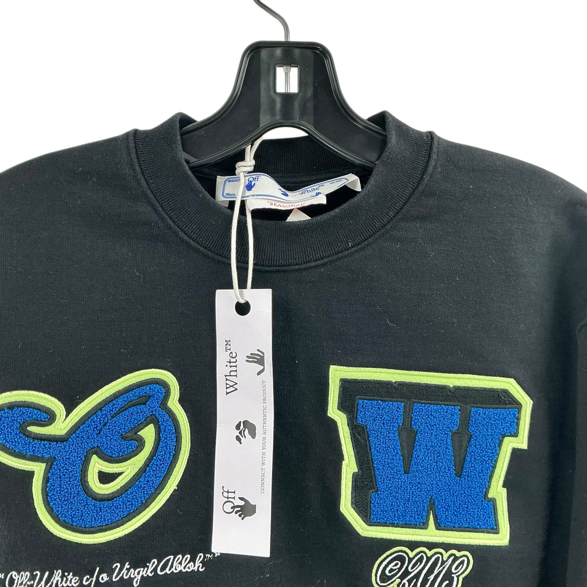 Off-White c/o Virgil Abloh Varsity Patch Crewneck Sweatshirt