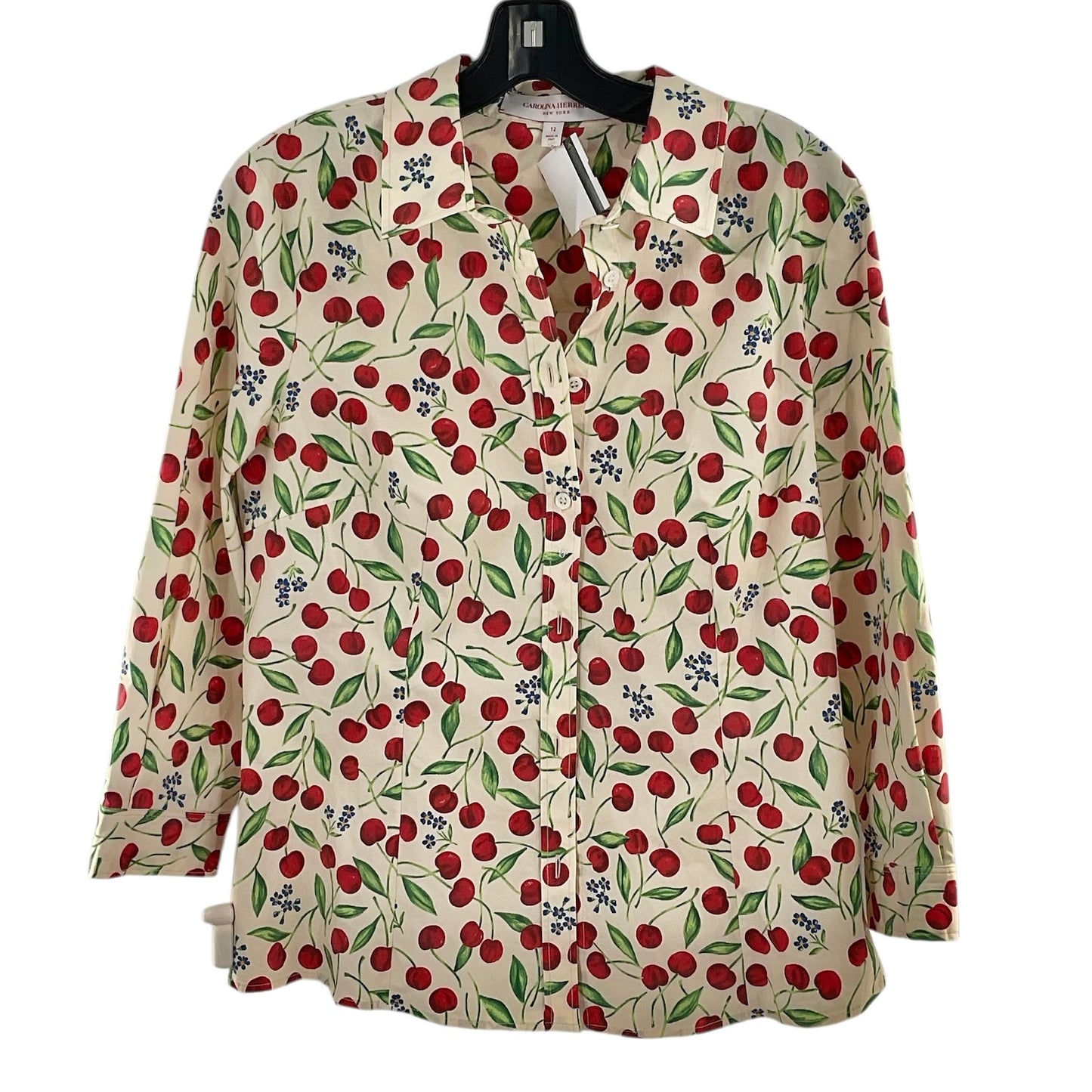 Carolina Herrera Cherry-Print Button-Down Blouse