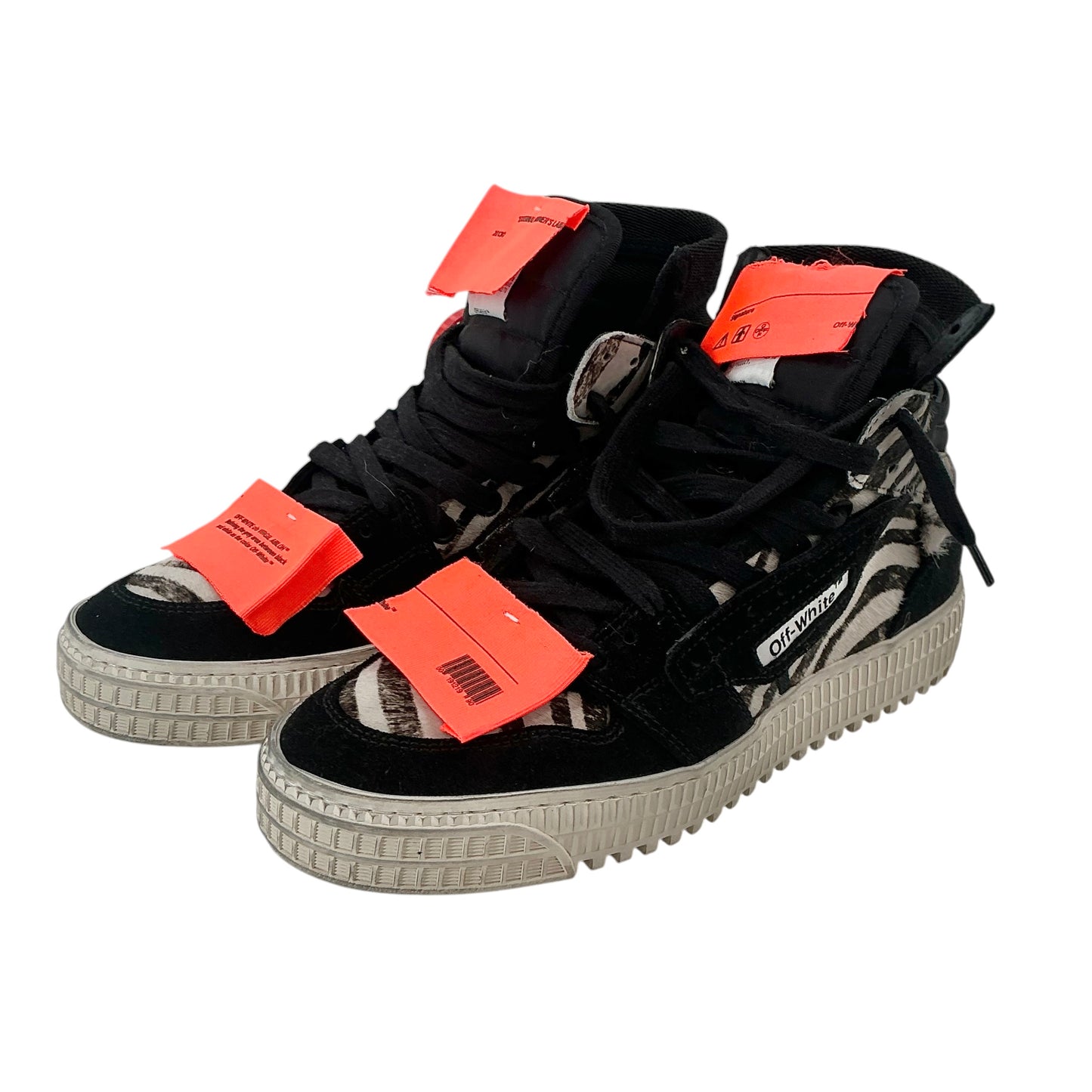 Off-White Court 3.0 High-Top Sneakers Zebra Print