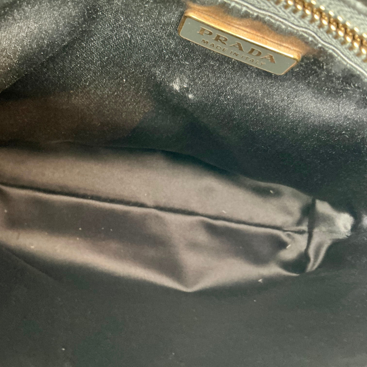 Prada Satin Triangle Logo Top Handle Mini Bag - Grey