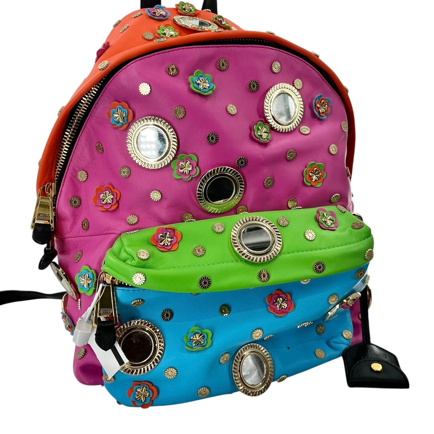 Moschino Couture "Hippie Chic" Embellished Leather Backpack