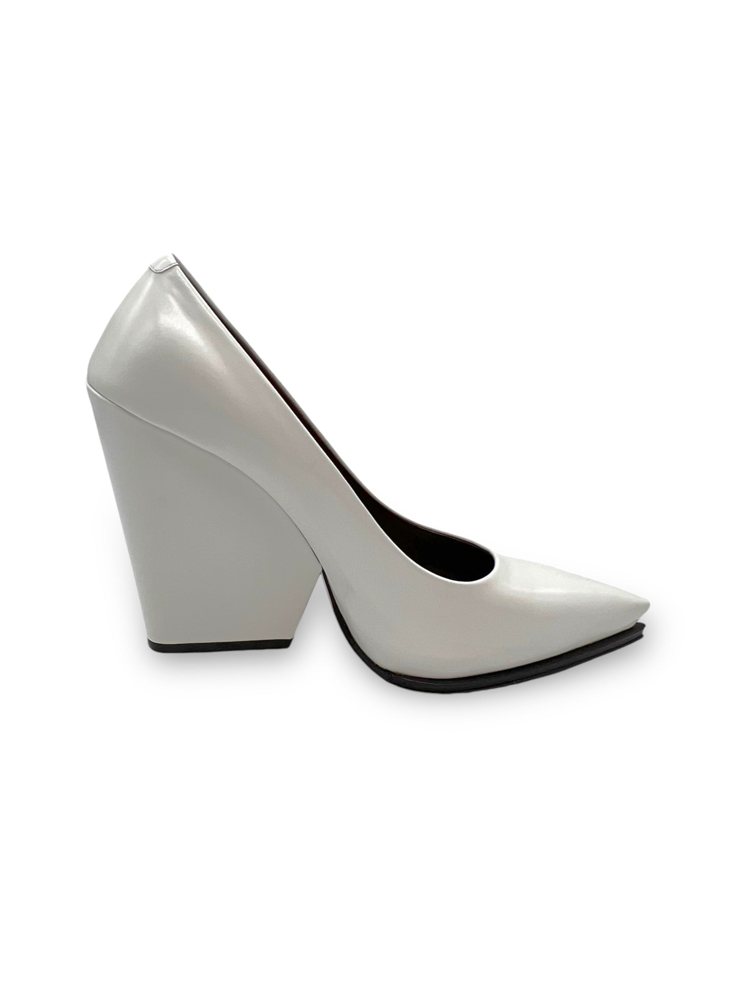 Celine White Leather Demi Pointed Toe Wedges