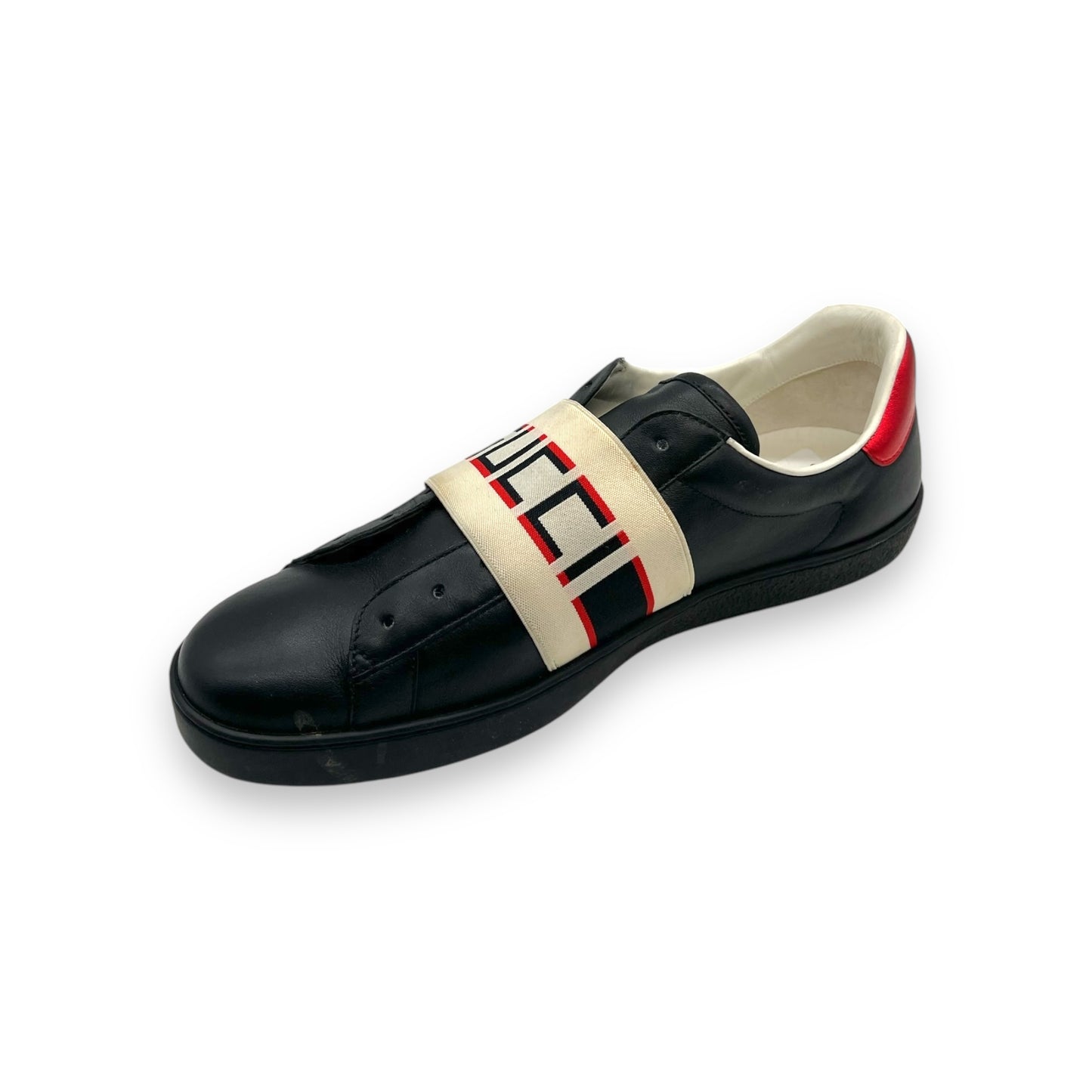 Gucci Men's Black Ace Calf-skin Leather Casual Sneakers