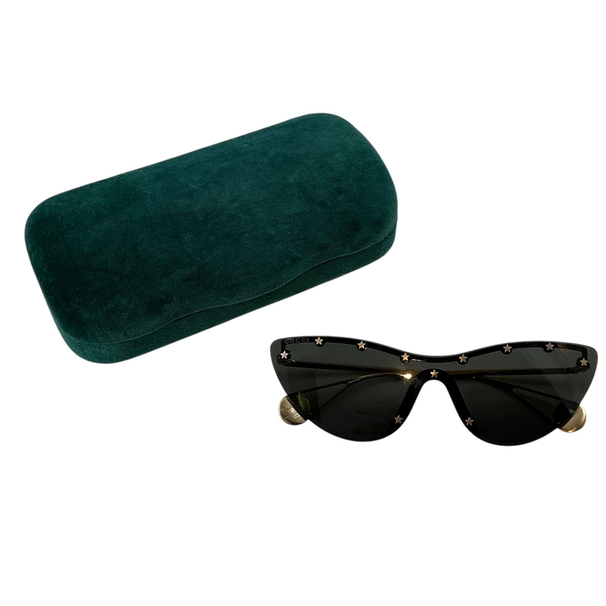 Gucci Women's GG0666S-001 Star-Studded Cat-Eye Shield Sunglasses