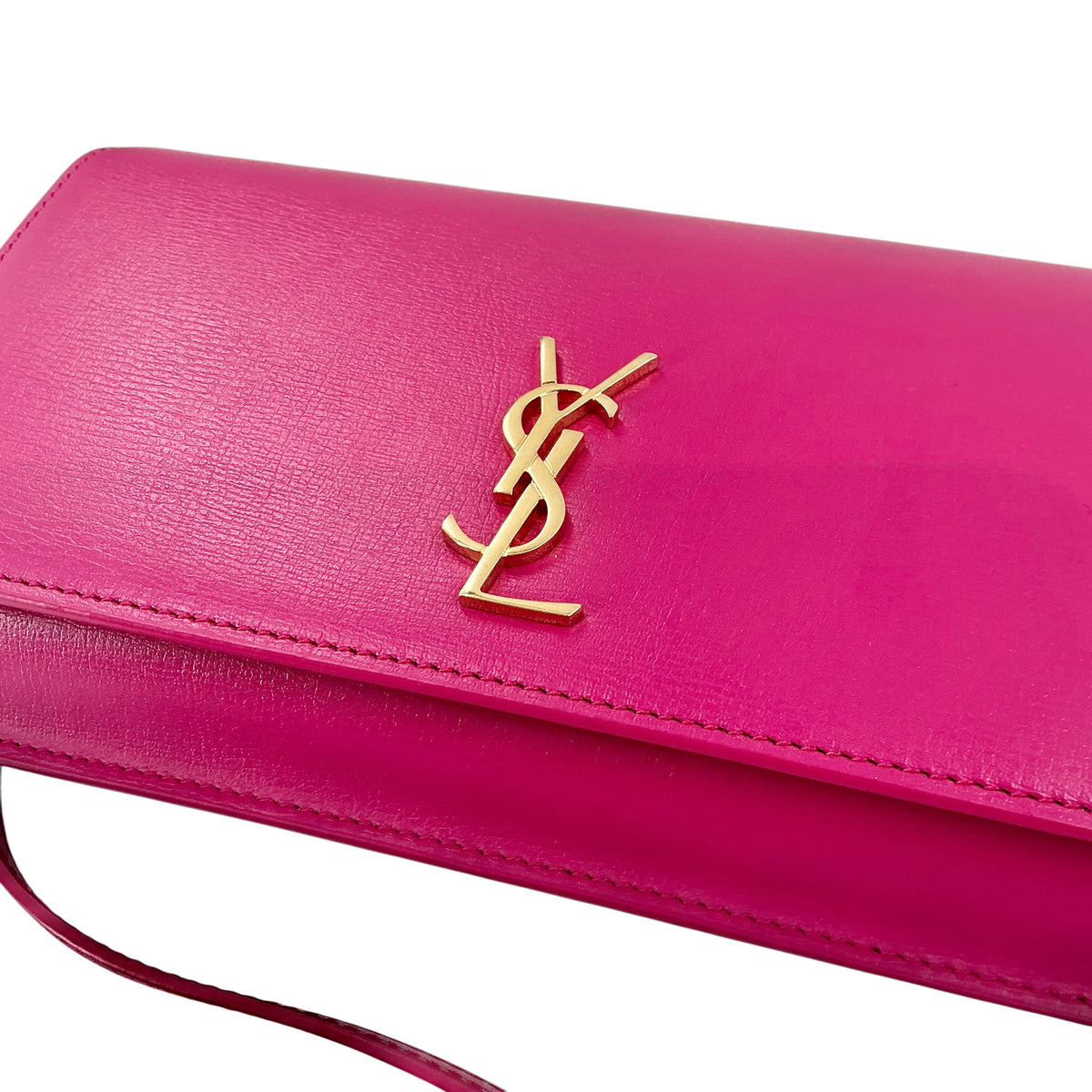 YSL Yves Saint Laurent Small Monogram Chain Wallet Bag – Pink/Fuchsia
