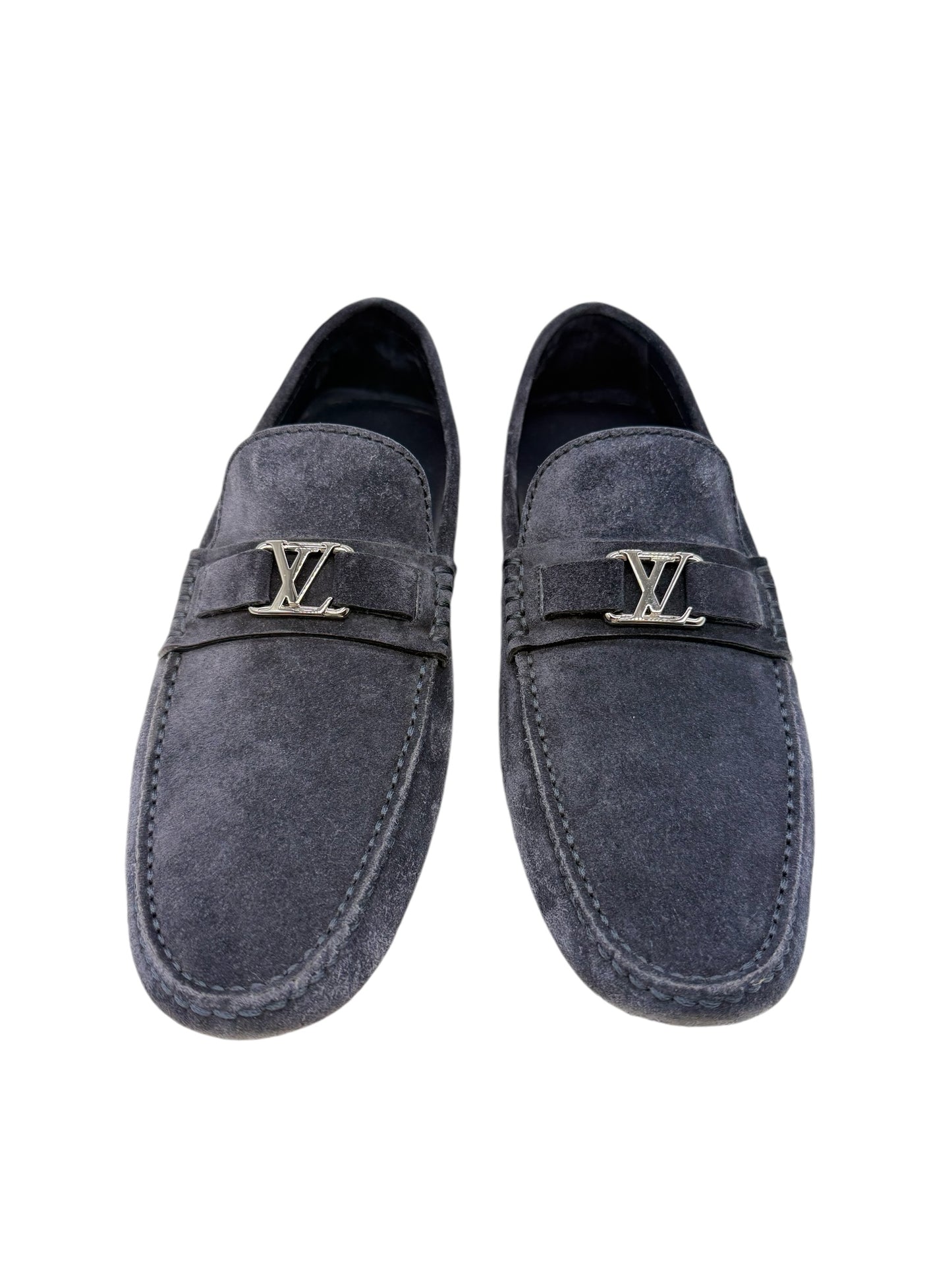 Louis Vuitton Blue Suede Moccasin Loafers