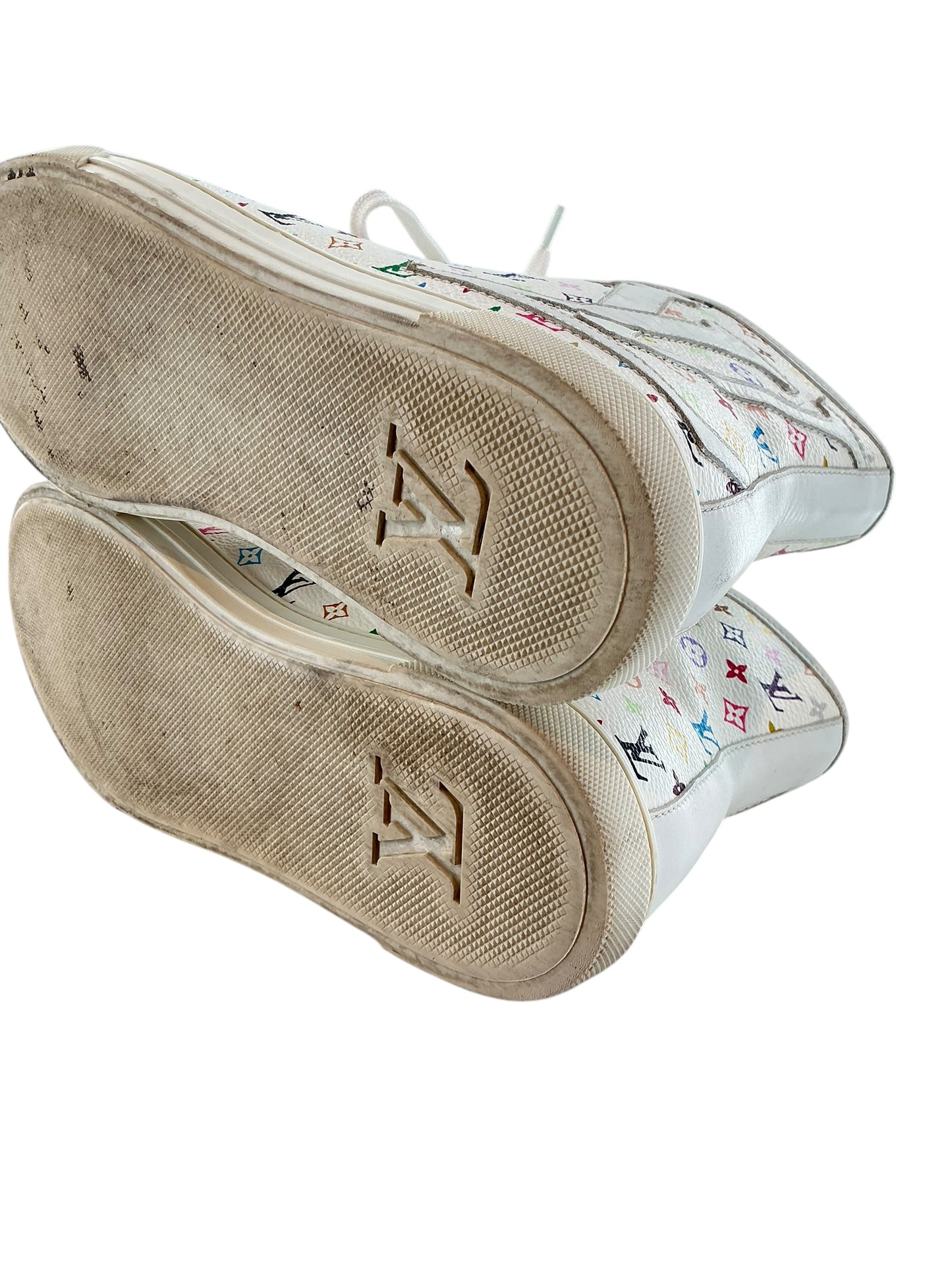 Louis Vuitton Limited Edition Takashi Murakami Multicolor Monogram Sneakers sz 39.5