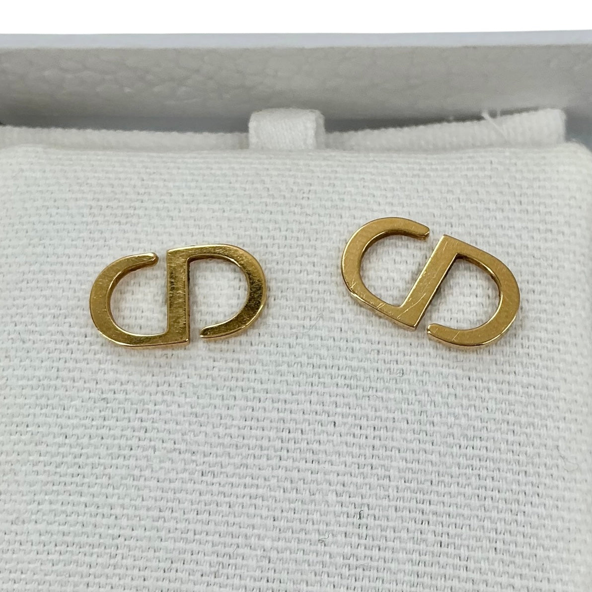 Dior Petit CD Stud Earrings in Gold-Finish Metal