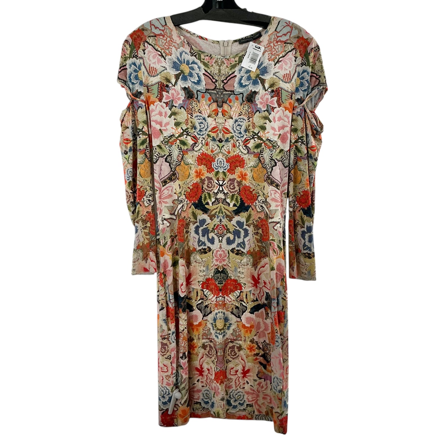 Alexander McQueen Kaleidoscope Floral Slash Sleeve Mini Dress