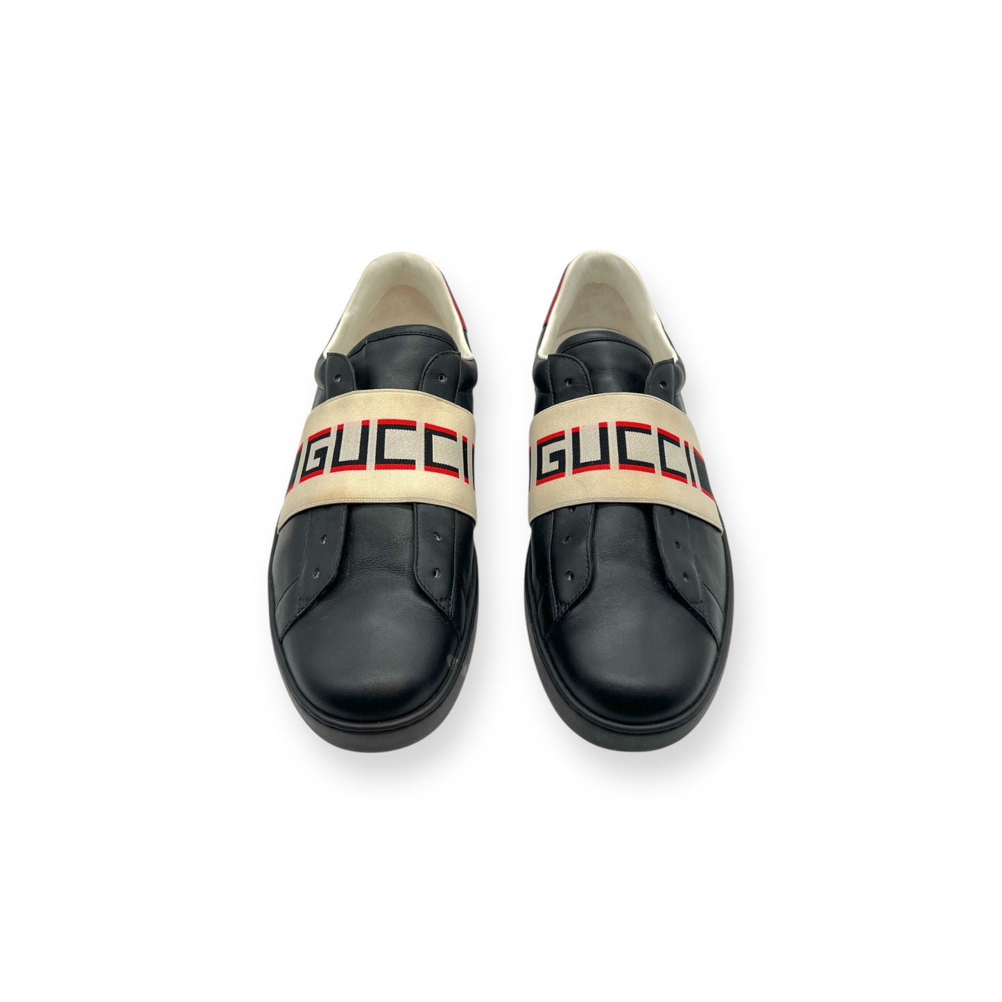 Gucci Men's Black Ace Calf-skin Leather Casual Sneakers