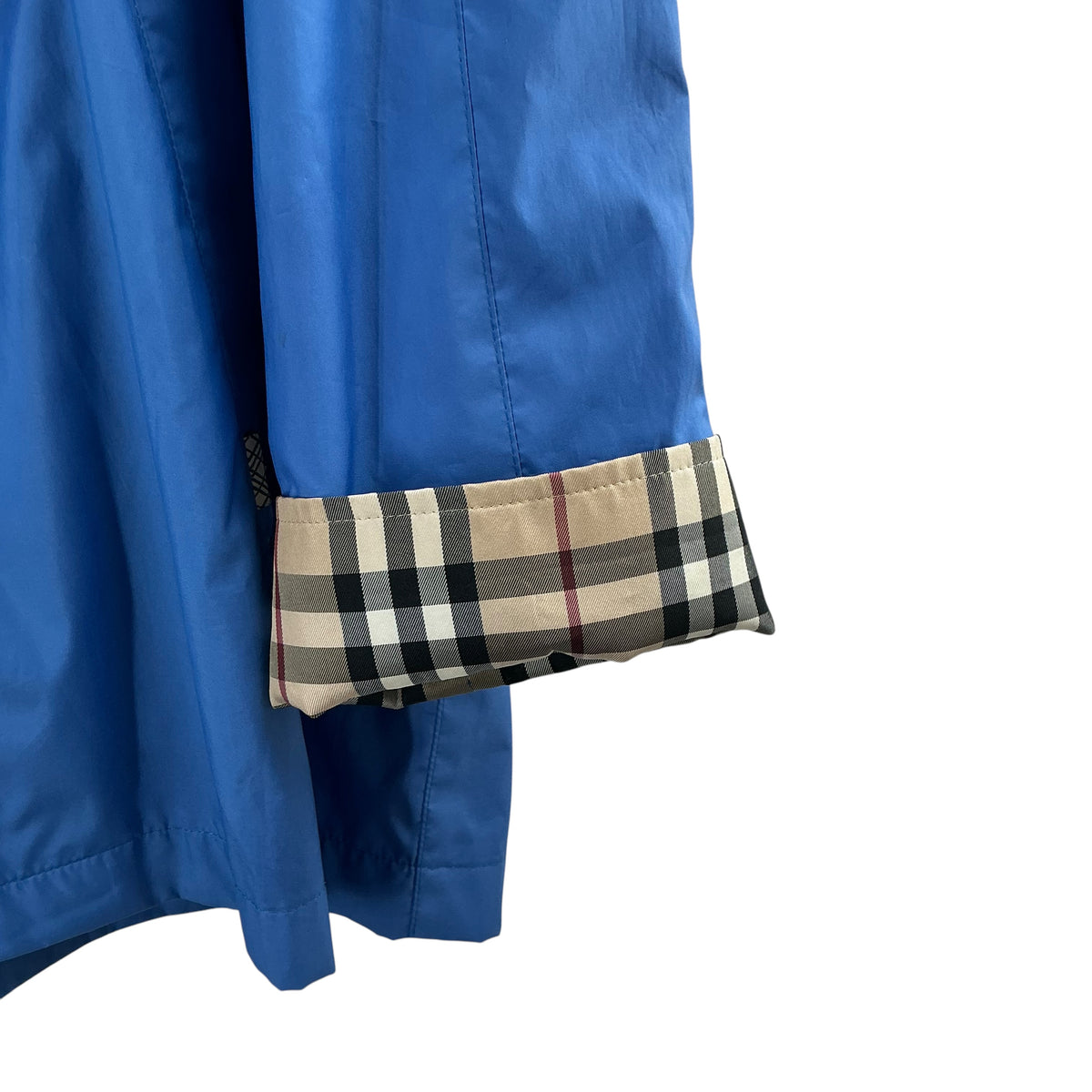 Burberry London Nova Check Trim Hooded Rain Jacket / Trench Coat