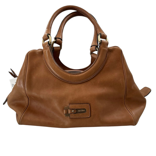 Max Mara Vintage Cognac Leather Margaux Satchel Hobo Bag
