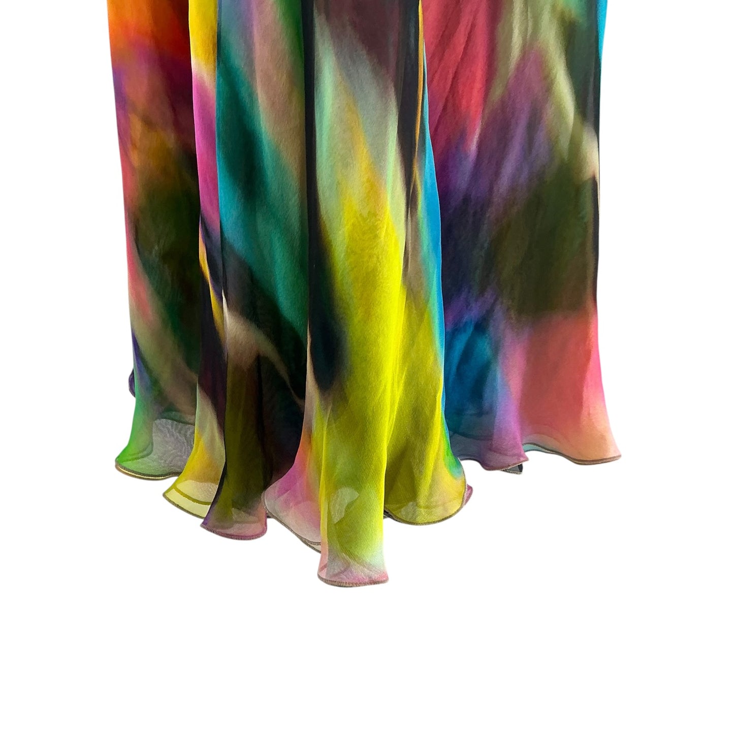 Dolce & Gabbana Rainbow Tie-Dye Silk Chiffon Mini Dress