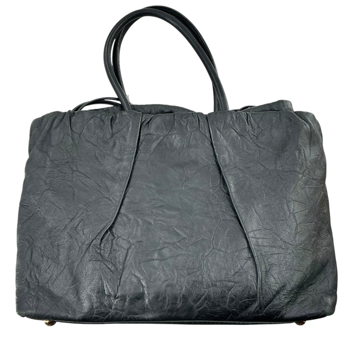 Dolce & Gabbana Black Distressed Leather "Miss Rouche" Tote