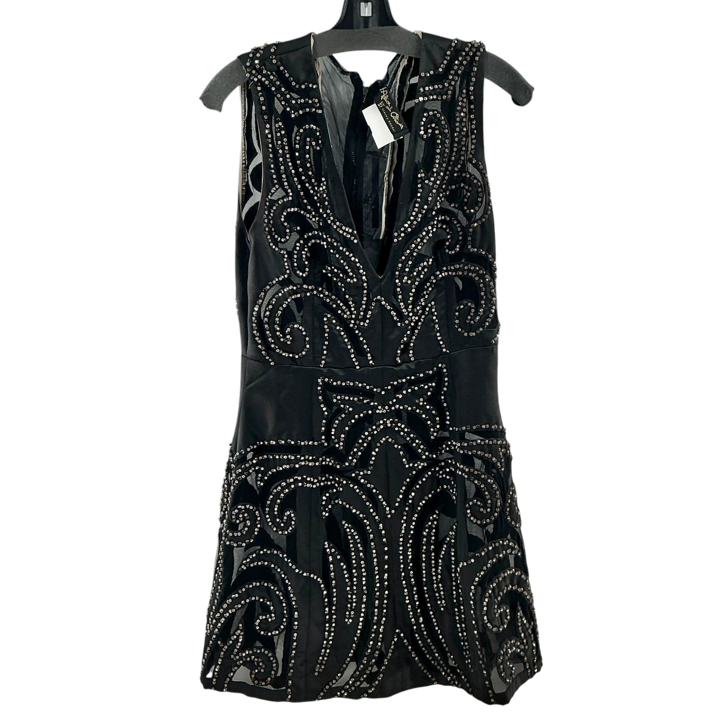 Alice + Olivia Pacey Embellished Low V-Neck Dress