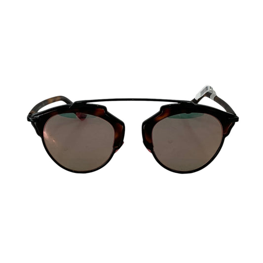 Christian Dior "So Real" Mirrored Tortoise Sunglasses