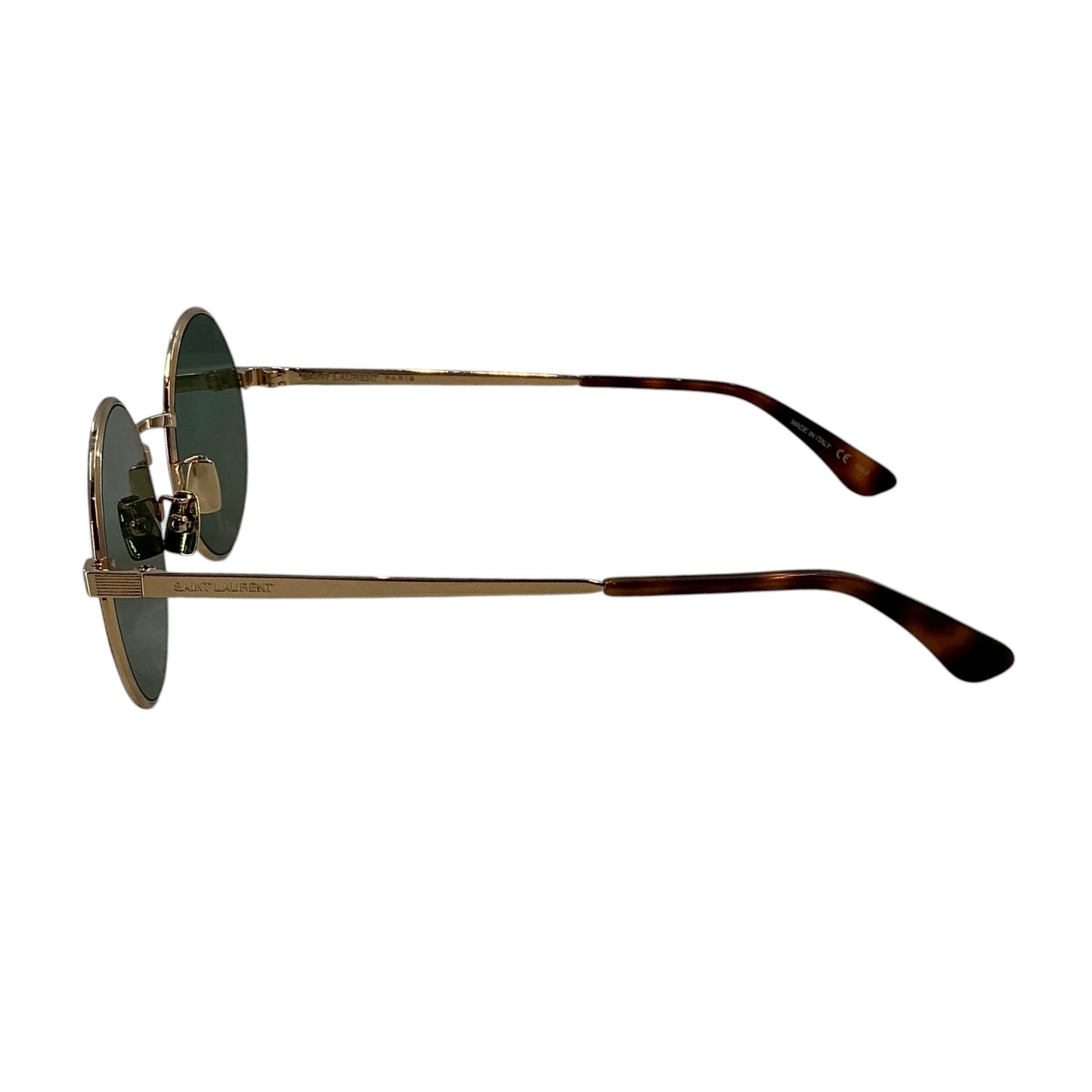 Saint Laurent SL 692 Gold & Green Oval Sunglasses