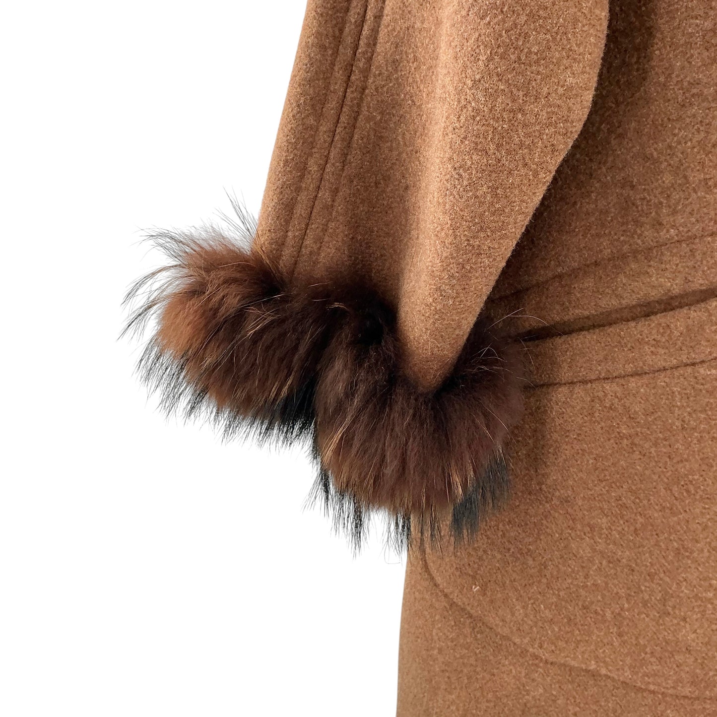 Schneiders Salzburg Brown Wool Blend Fur Trim Swing Coat
