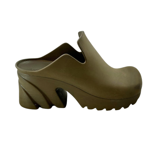 Bottega Veneta Khaki Flash Rubber Platform Clogs