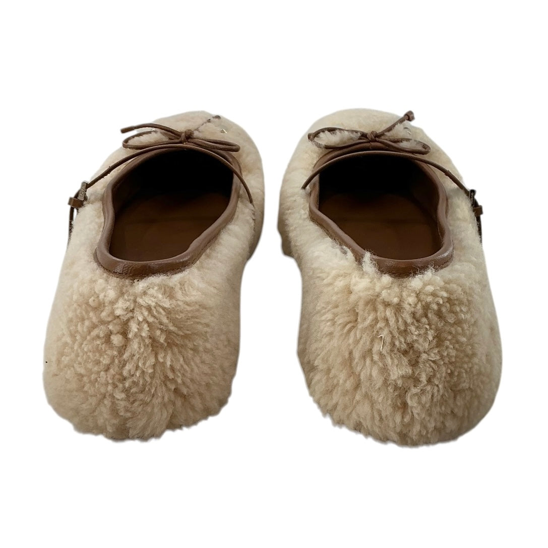 Gucci Horsebit Ballerina Leather-Trimmed Shearling Flats