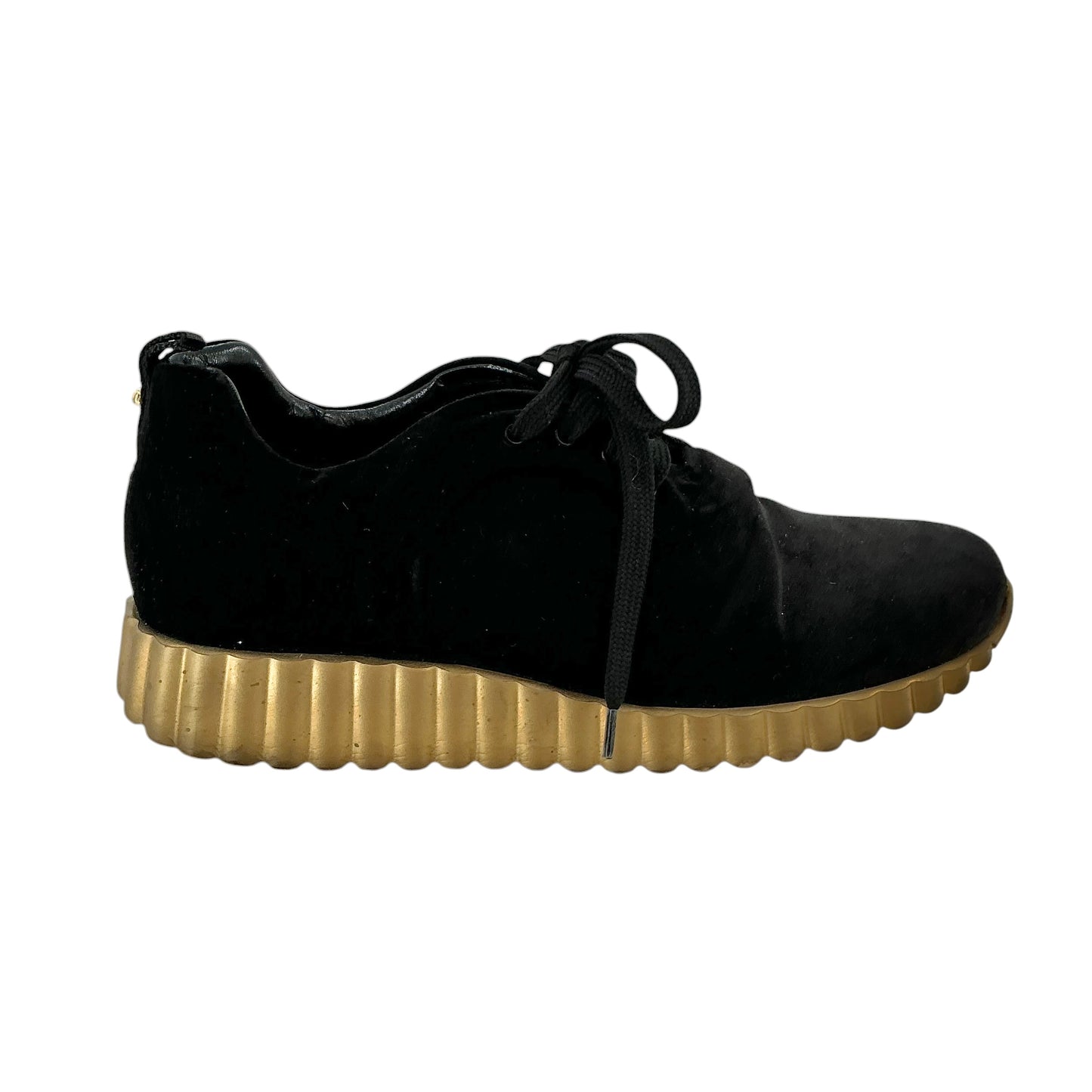 Salvatore Ferragamo "Massa" Black Velvet Wave Sole Sneakers