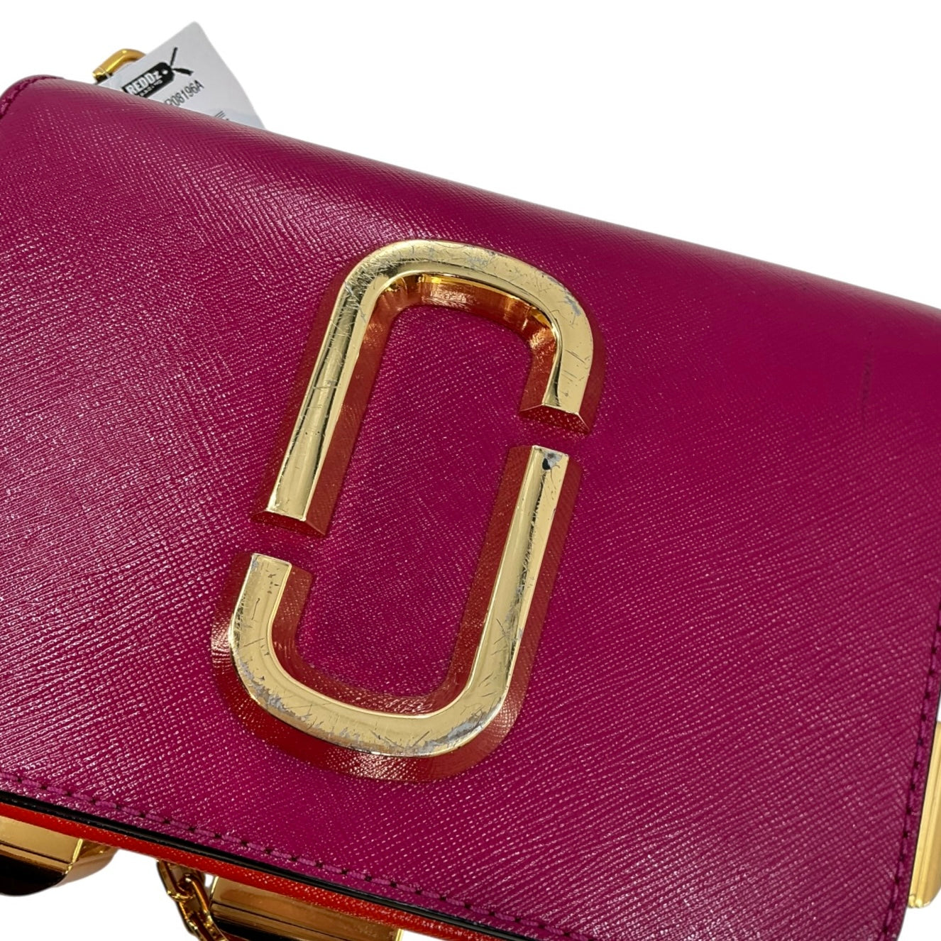 Marc Jacobs The Hip Shot Saffiano Leather Convertible Belt Bag / Crossbody — Magenta Pink & Gold Multi