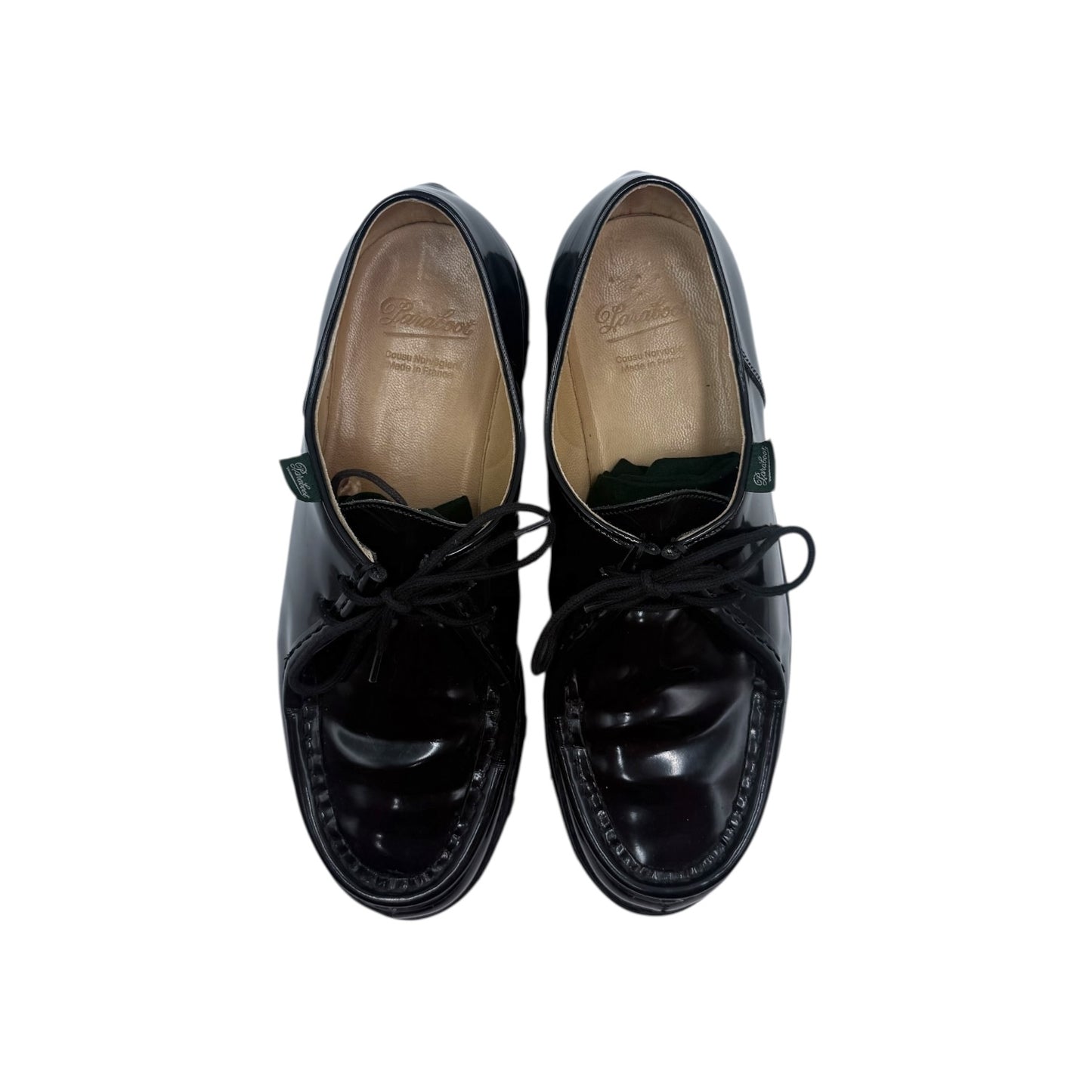 Paraboots Michael Gloss Noir Moc-Toe Derby Shoes