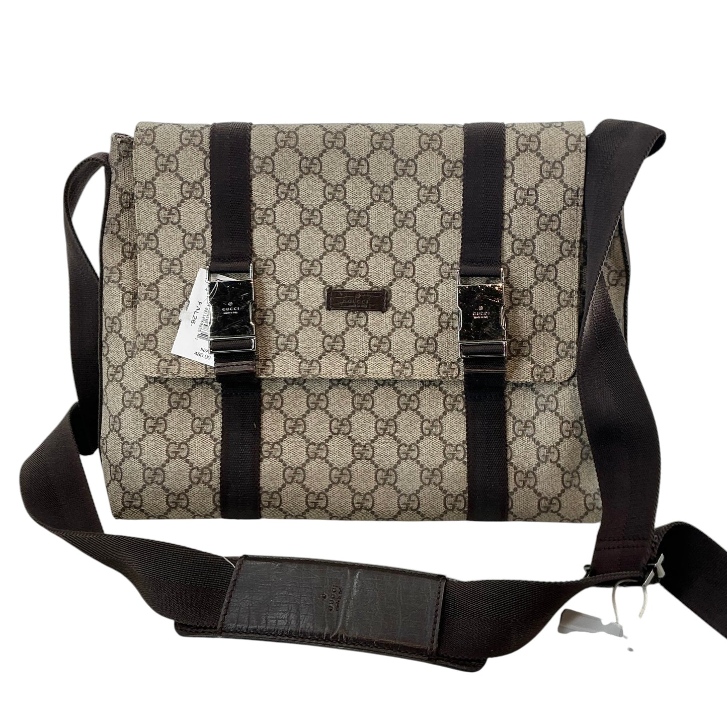 Gucci GG Supreme Monogram Flap Messenger Bag