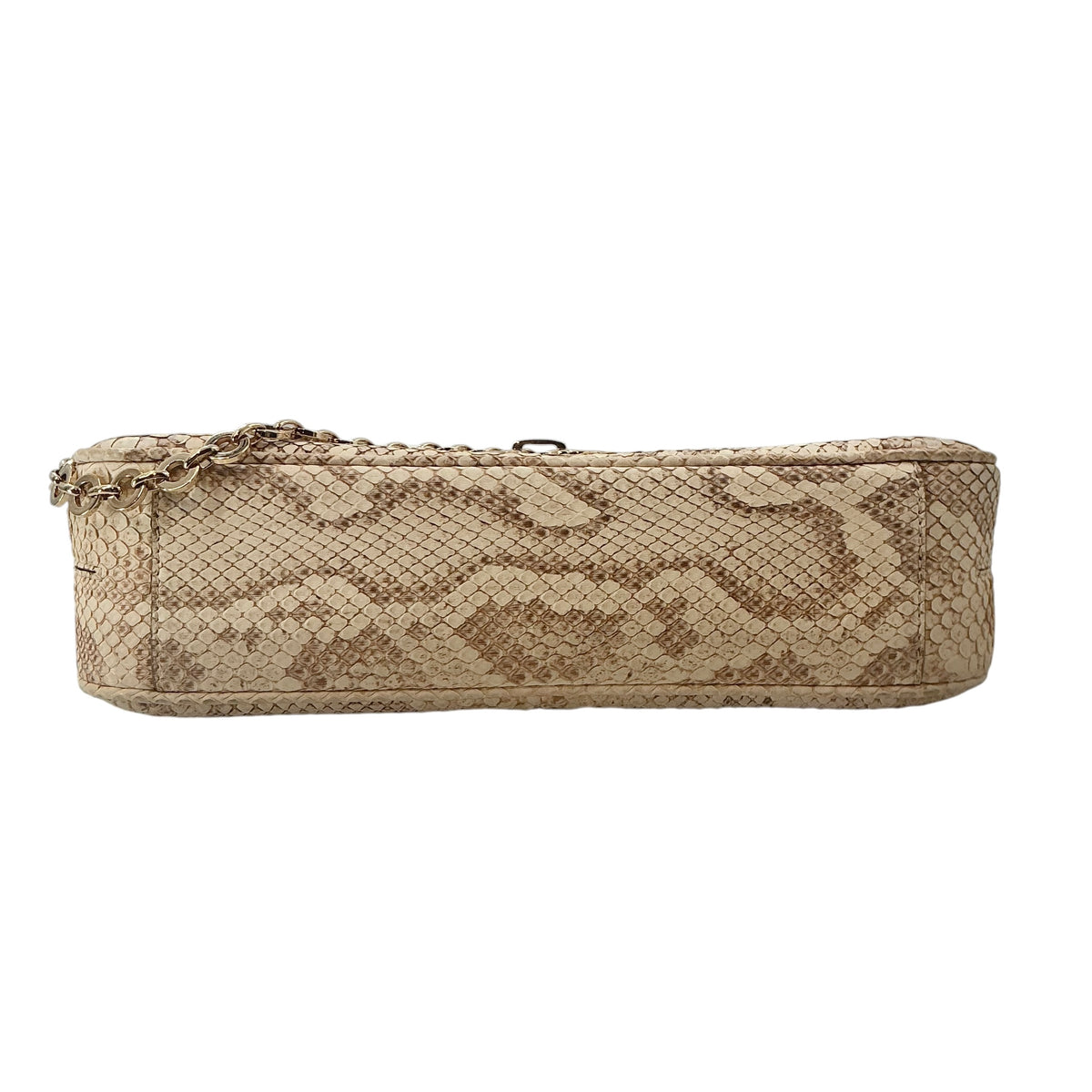 Salvatore Ferragamo Beige Python Luciana Flap Shoulder Bag