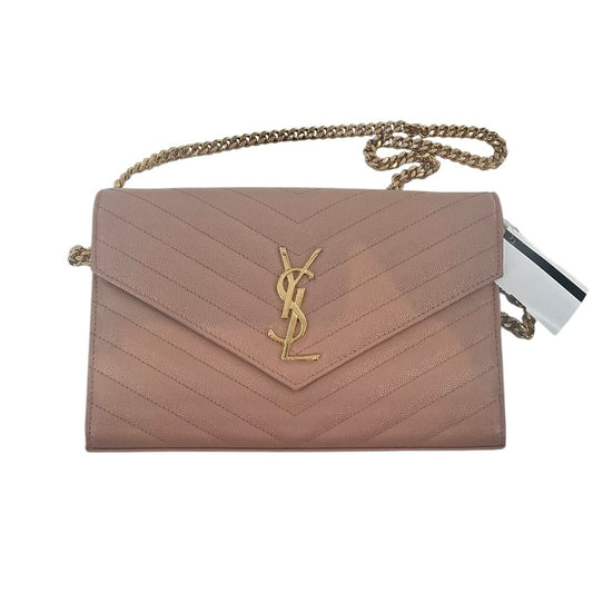 Saint Laurent Cassandre Chain Wallet in Quilted Leather