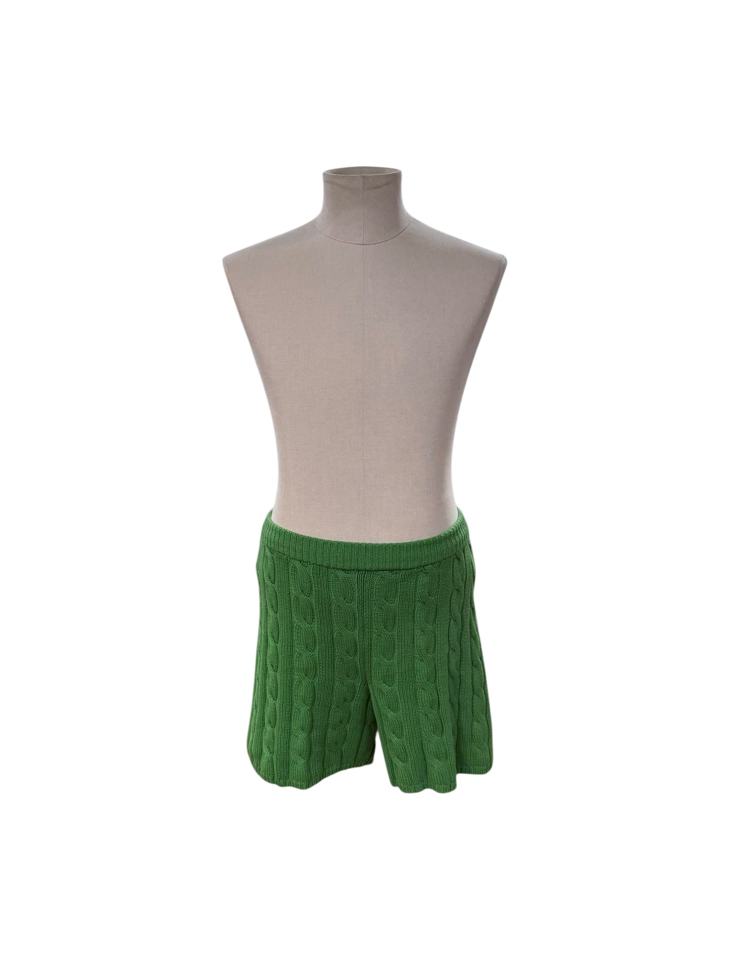 Prada Green Cable Knit Shorts