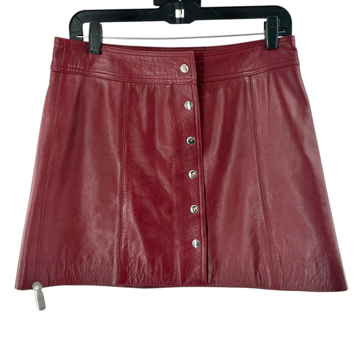 Isabel Marant Burgundy Leather Mini Skirt