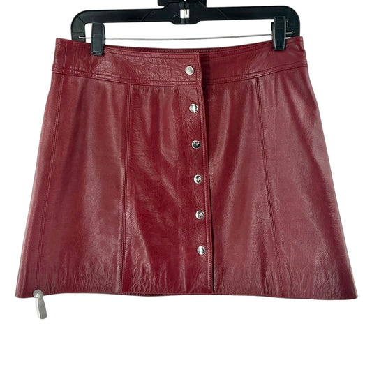 Isabel Marant Burgundy Leather Mini Skirt