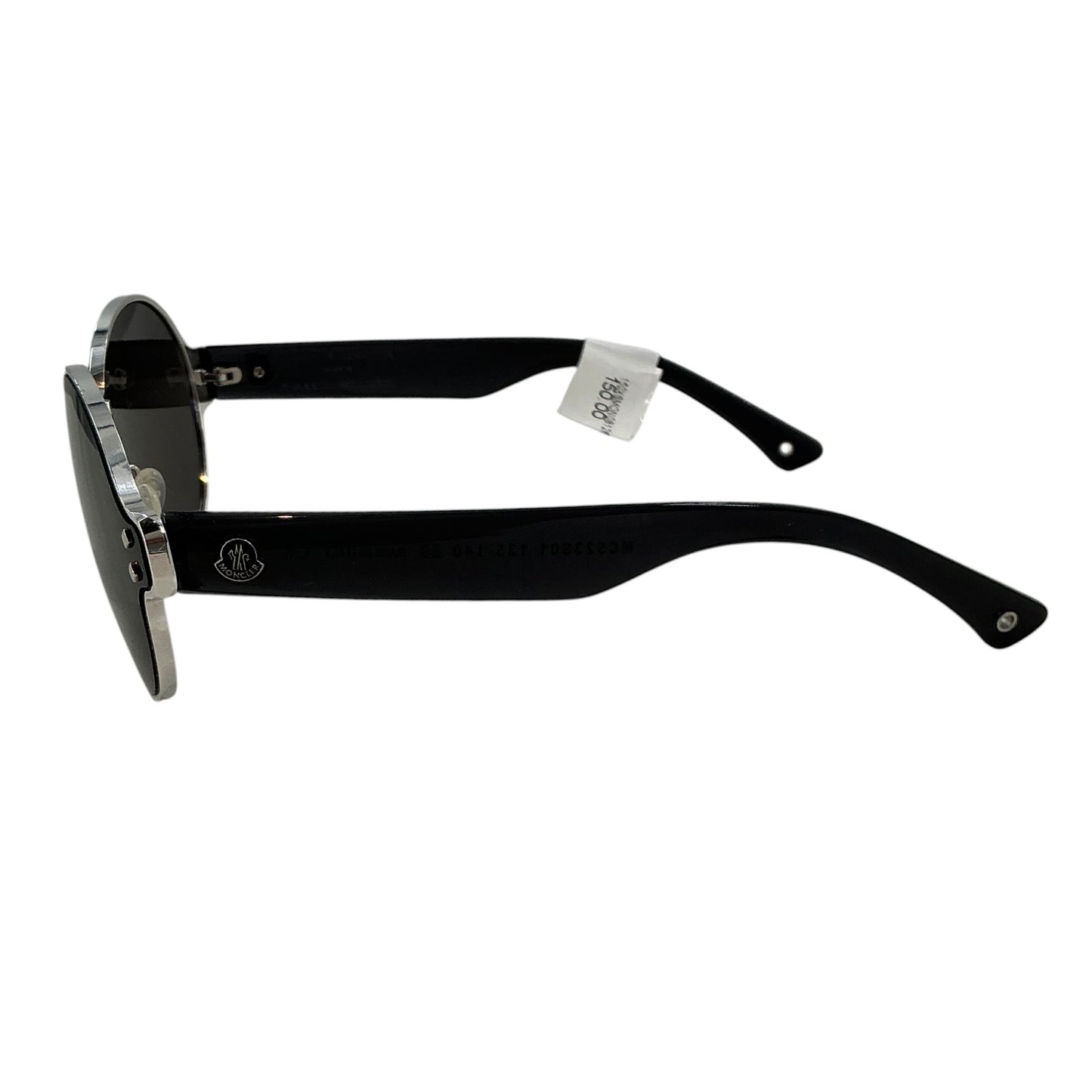 MONCLER Lunettes Pharrell Williams Round Sunglasses Black Silver Wire Frame