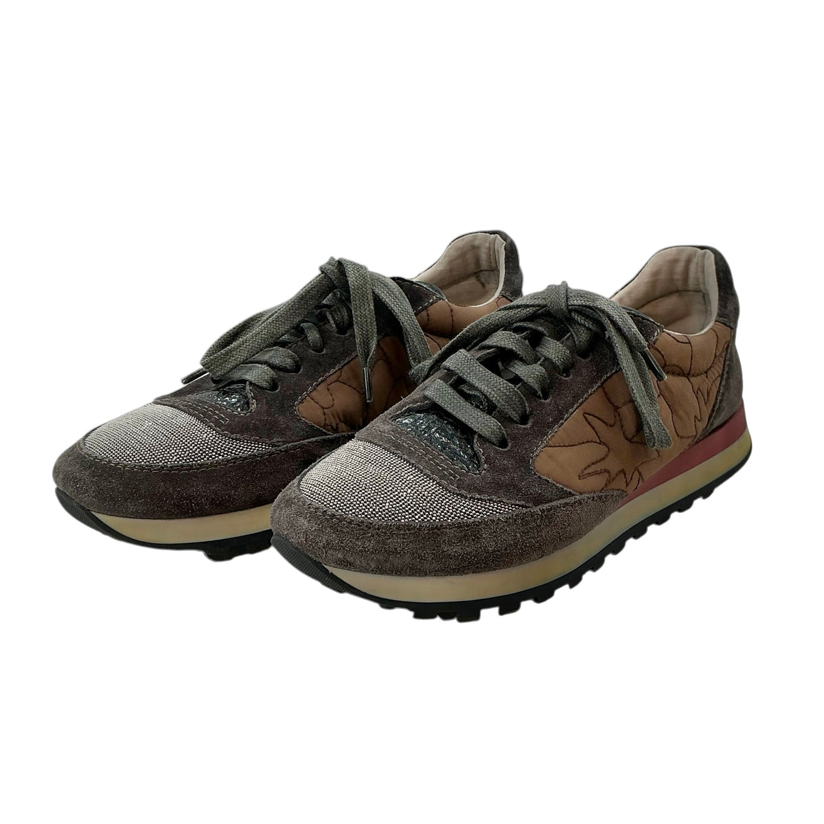 Brunello Cucinelli Monili Suede & Technical Fabric Runner Sneakers