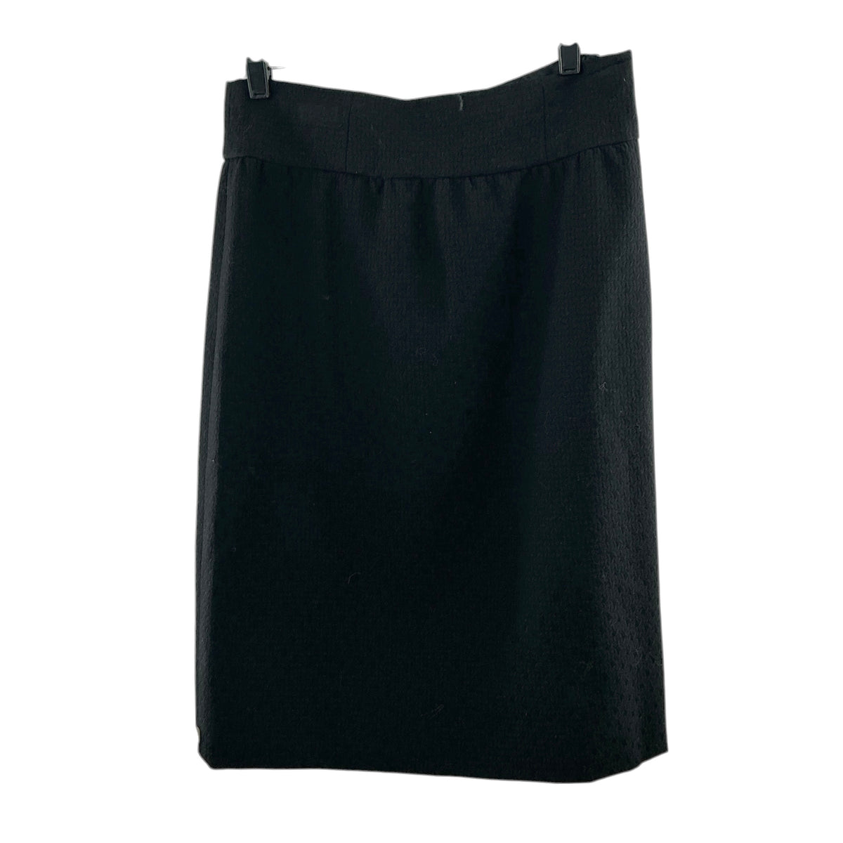 Vintage CHANEL Black Crepe Wool Pencil Skirt