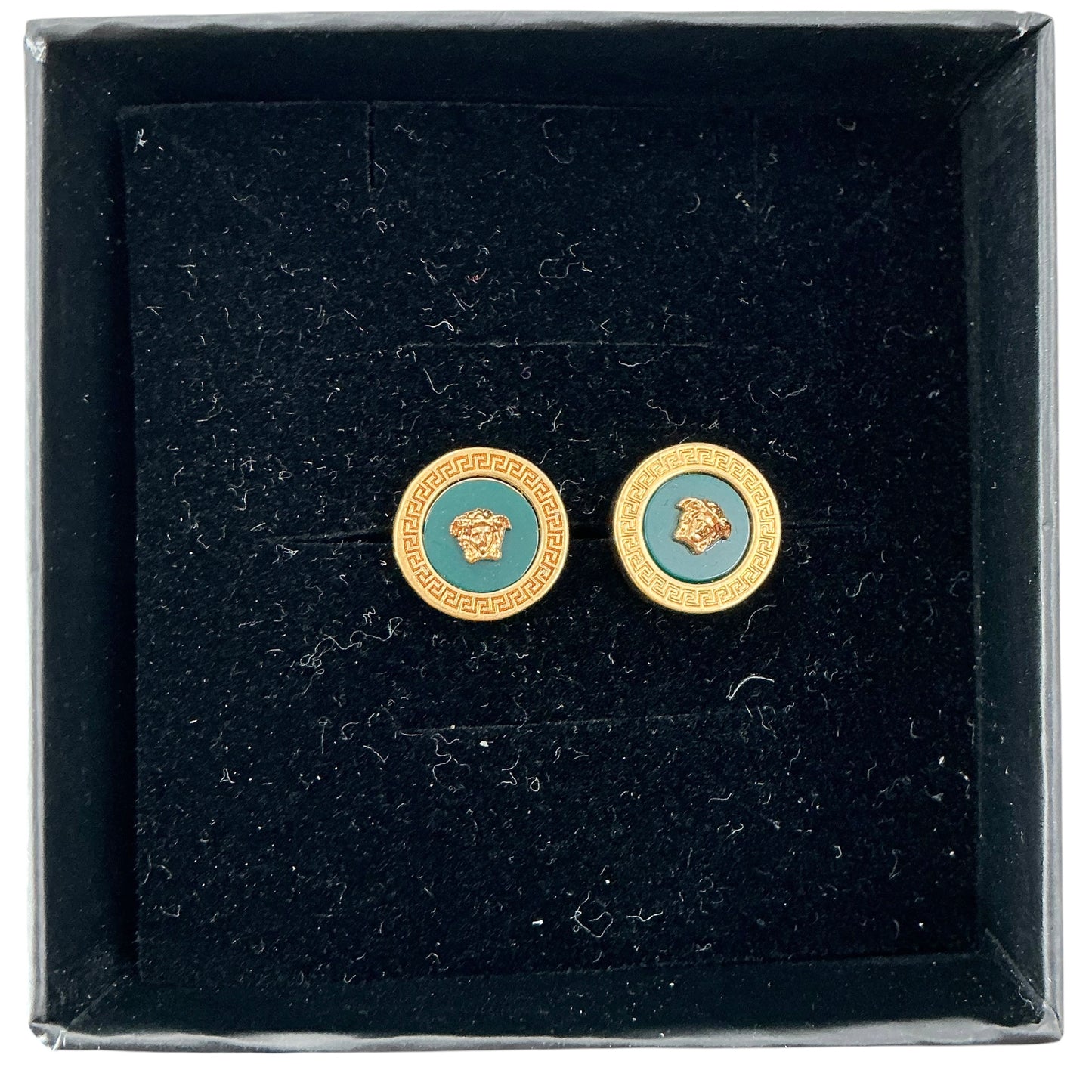 Versace Medusa Enamel & Gold-Tone Stud Earrings