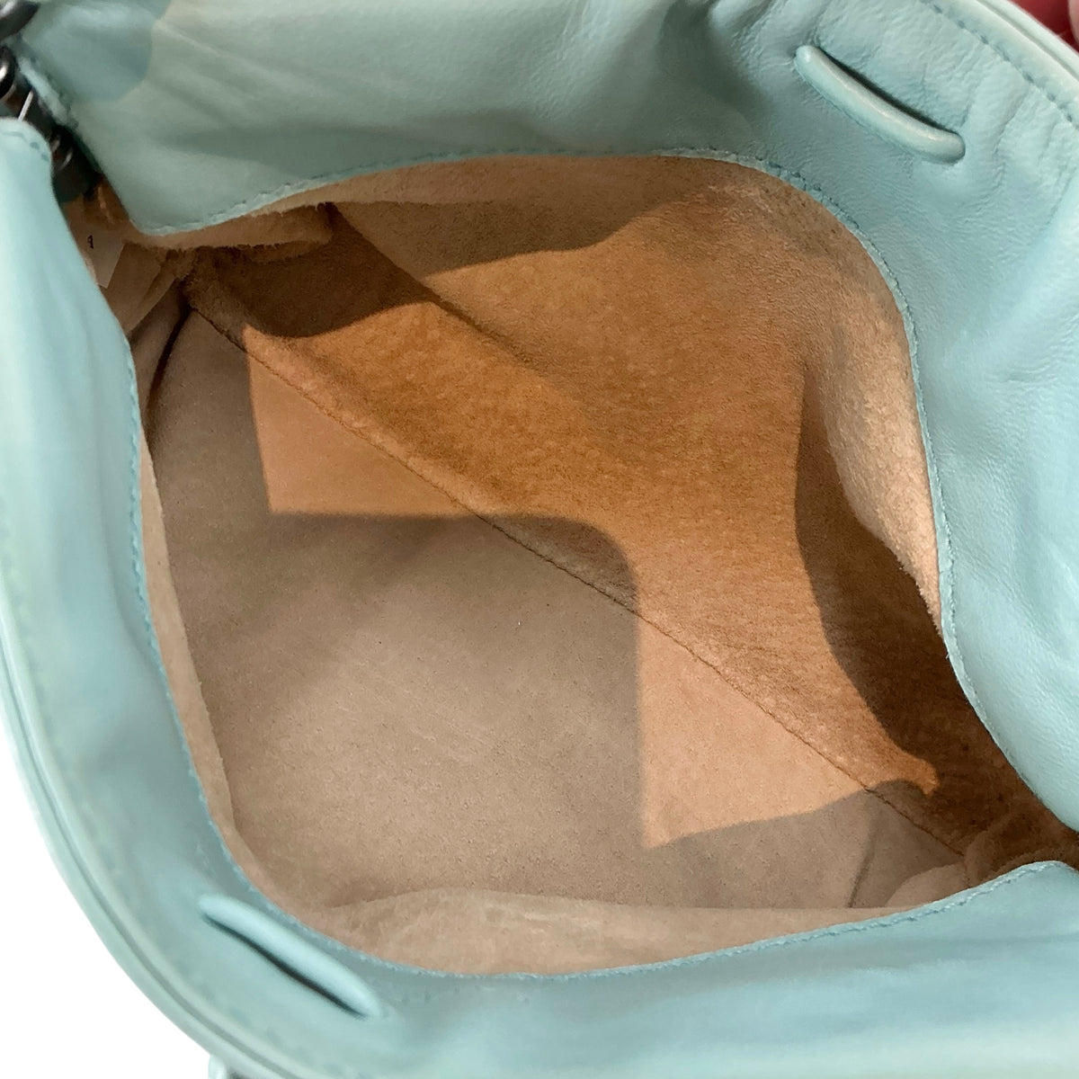 Bottega Veneta Nappa Intrecciato Mini Shoulder Bag in Sauge / Sage Green