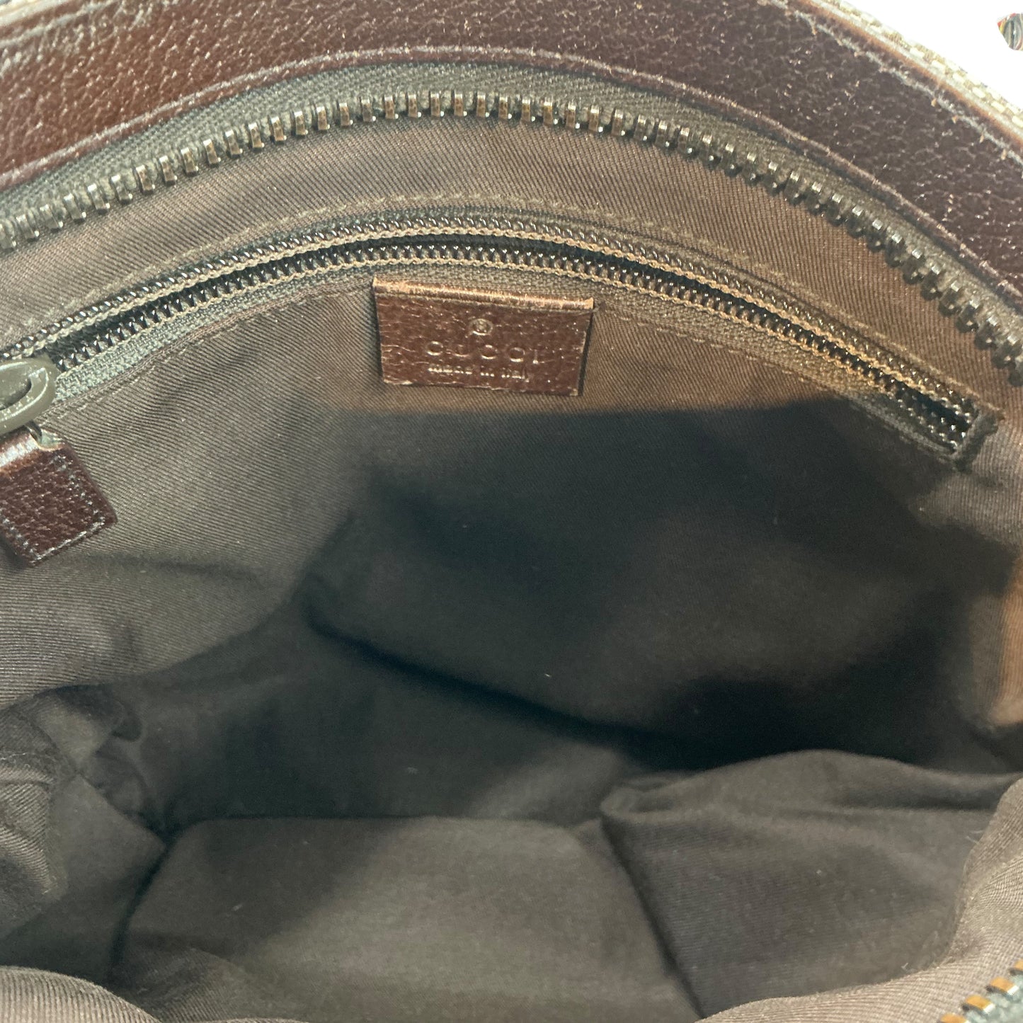 Gucci Vintage Beige/Brown GG Monogram Canvas Flat Messenger Crossbody Bag