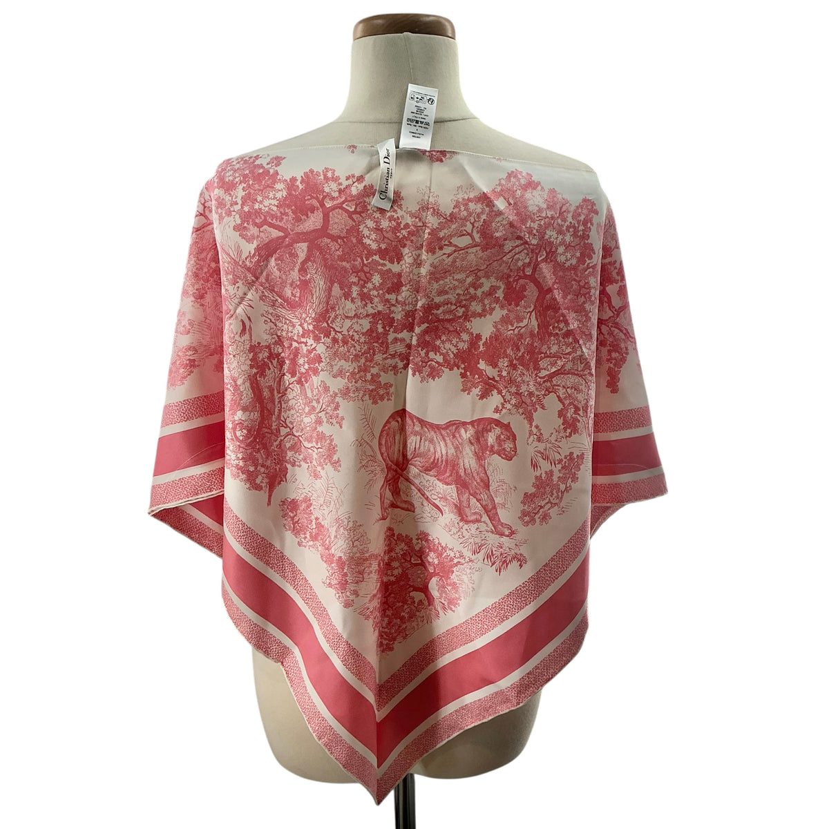 Christian Dior Dioriviera Toile de Jouy Pink Silk Scarf Top