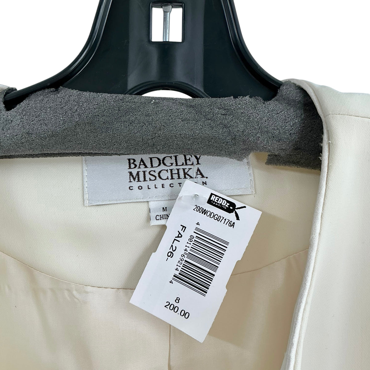 Badgley Mischka Ivory Embellished Evening Blazer Coat Jacket
