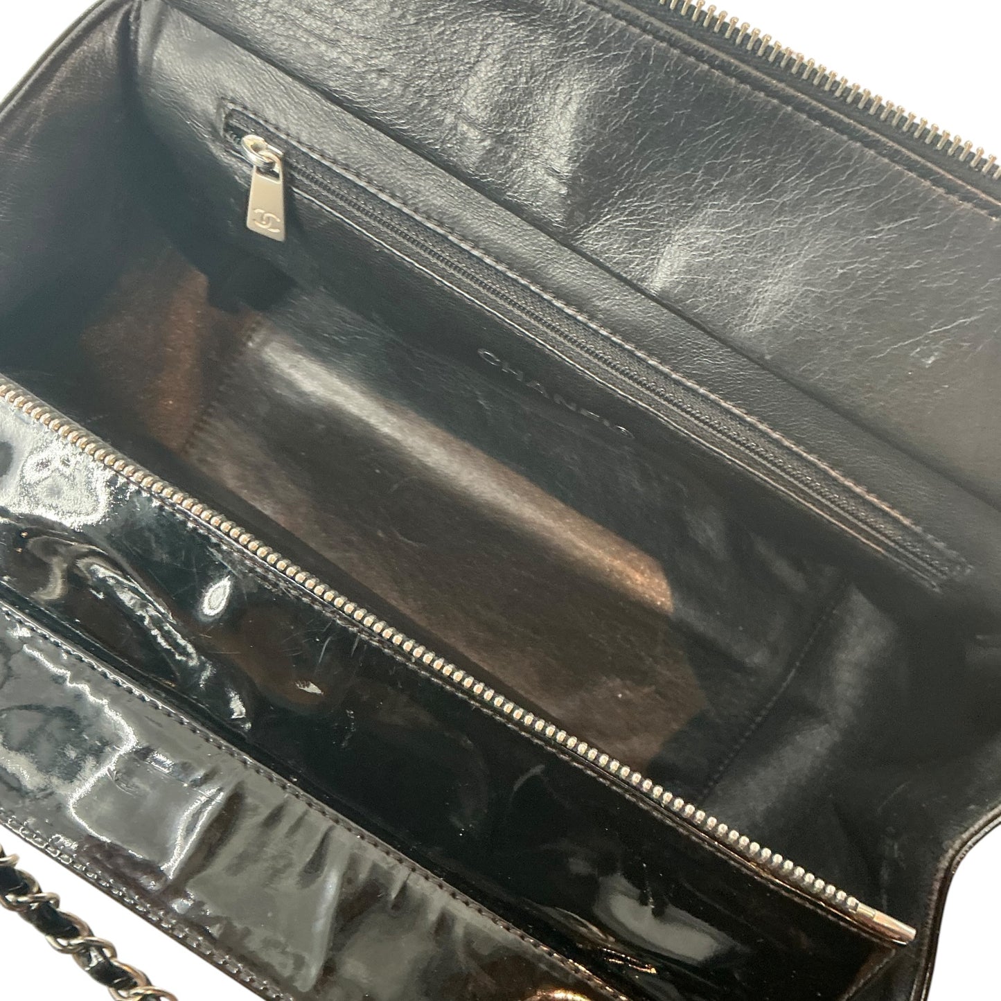 Chanel Black Quilted Patent Leather Petite Timeless Shopping Tote