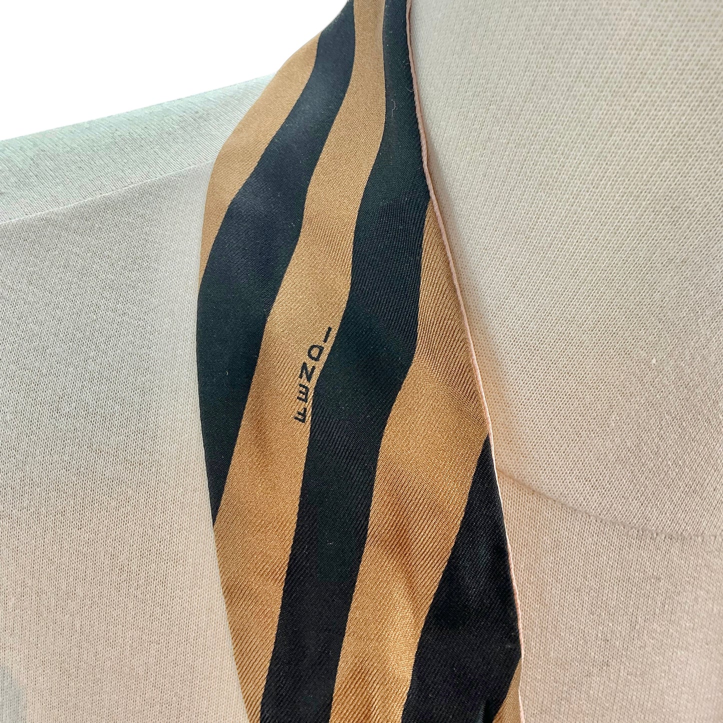 Fendi Reversible Silk Ponytail Skinny Scarf - Brown, Black, Pink