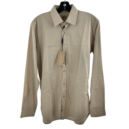 Burberry London England Men's Beige Long Sleeve Dress Shirt