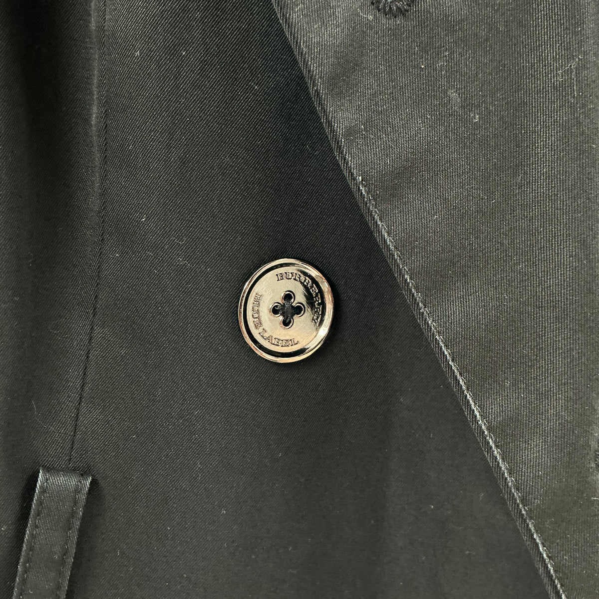 Burberry Blue Label Black Double Breasted Trench Coat